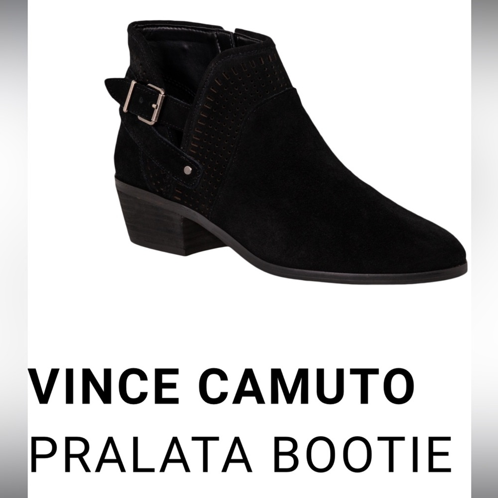 Vince Camuto waterproof black leather ankle boot booties 7.5